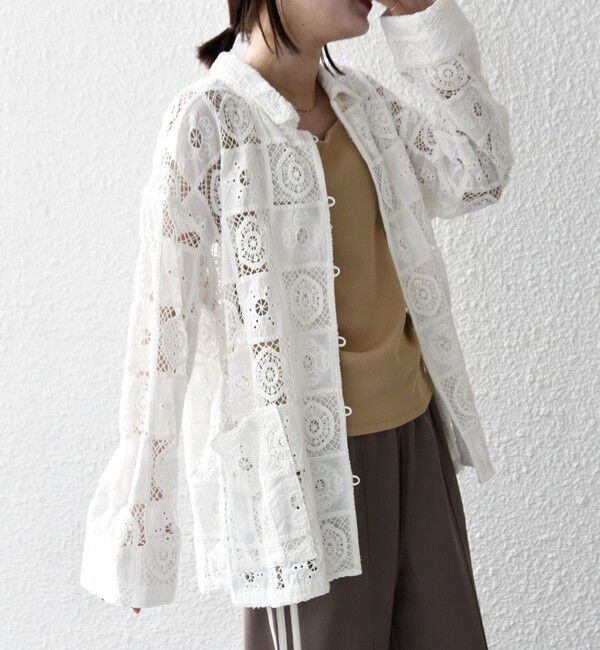 SHIPS any「SHIPS any:〈手洗い可能〉パッチワーク レース ジャケット シャツ」|その他|
