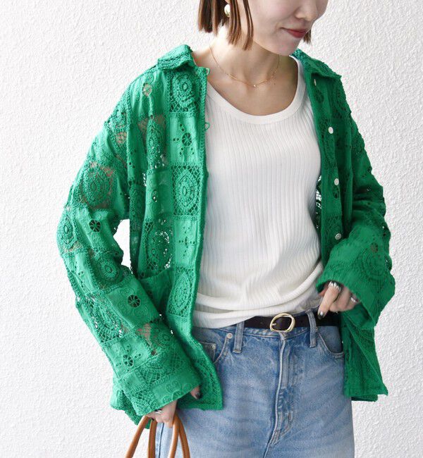 SHIPS any「SHIPS any:〈手洗い可能〉パッチワーク レース ジャケット シャツ」|その他|