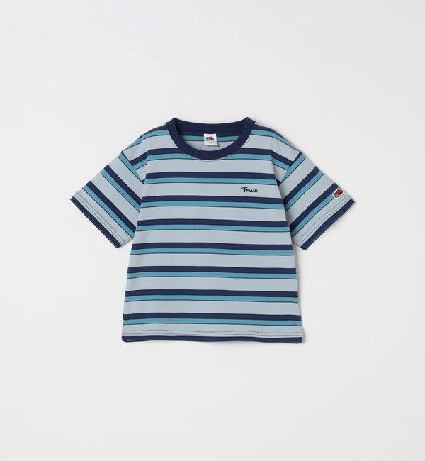 SHIPS any「FRUIT OF THE LOOM: 刺繍 ロゴ カラー ボーダー Tシャツ<KIDS>」|Tシャツ・カットソー|