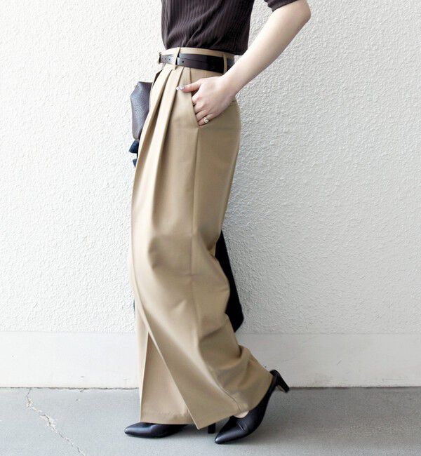 SHIPS any「《予約》SHIPS any:〈手洗い可能〉2タック ワイド パンツ」|スラックス|