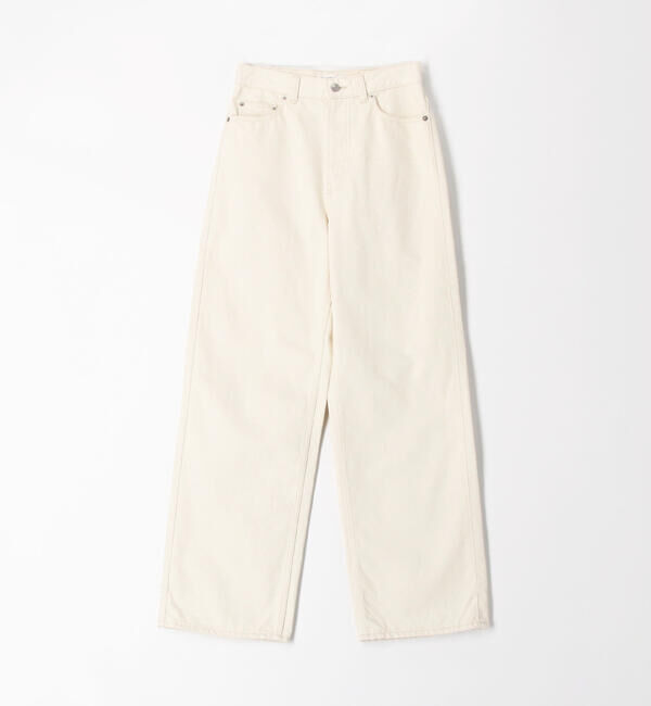 MACPHEE「コットンホワイトデニム セミワイドパンツ」|デニム|