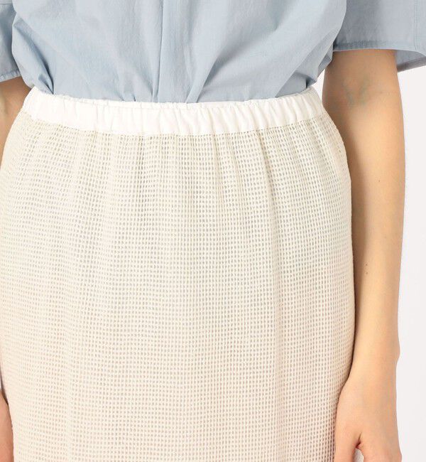 MACPHEE「メッシュコットン Iラインミディスカート」|タイト|