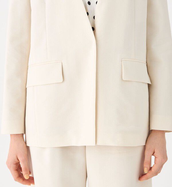 Ballsey「リネンレーヨンストレッチ ノーカラージャケット」|ノーカラージャケット|