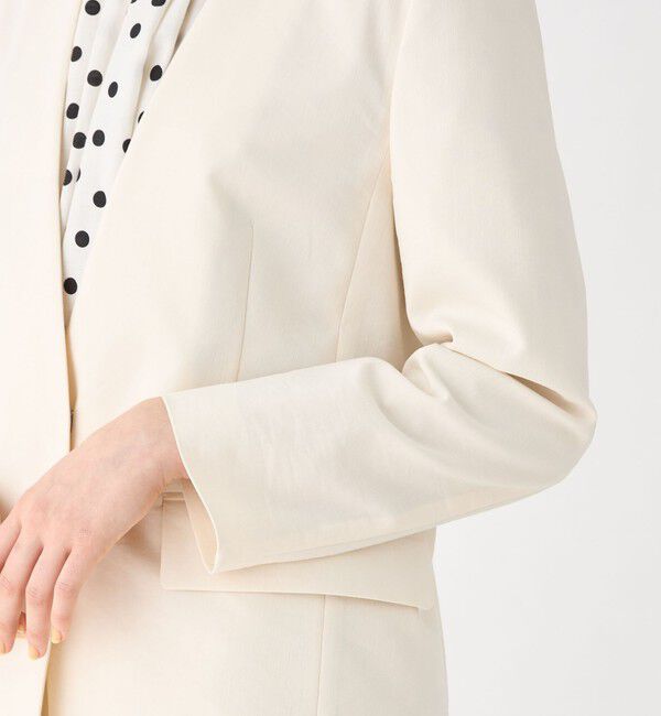 Ballsey「リネンレーヨンストレッチ ノーカラージャケット」|ノーカラージャケット|