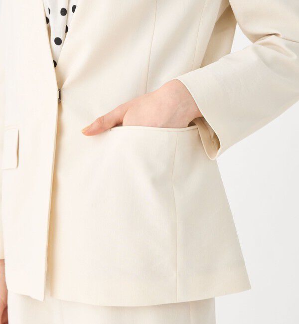 Ballsey「リネンレーヨンストレッチ ノーカラージャケット」|ノーカラージャケット|
