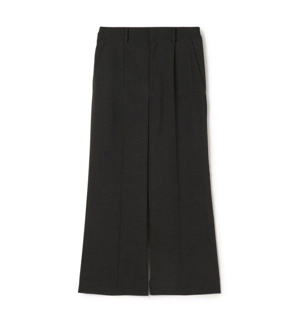 MACPHEE「ナチュラルスラブストレッチ セミフレアパンツ」|スラックス|17 チャコールグレー