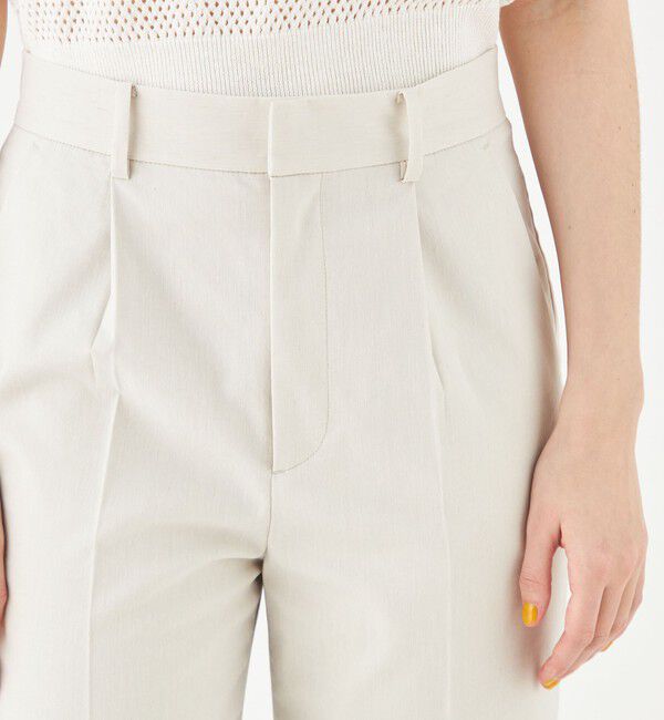 MACPHEE「ナチュラルスラブストレッチ セミフレアパンツ」|スラックス|