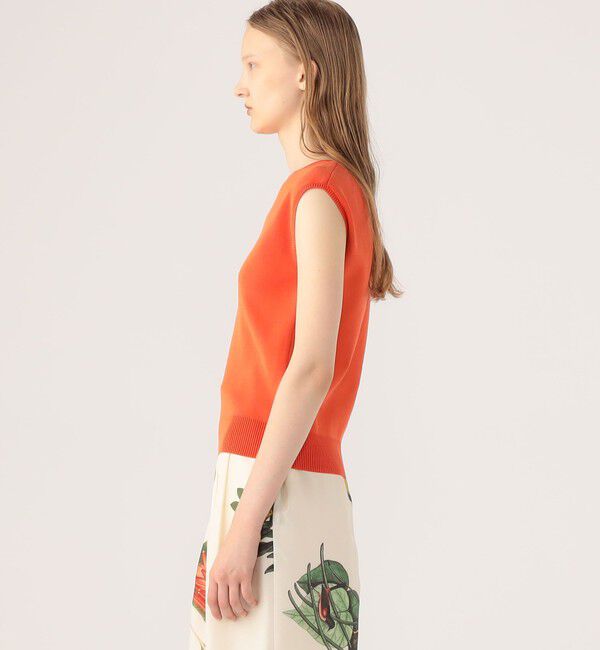 CABaN「コットンポリエステル バックオープンフレンチスリーブプルオーバー」|ニット・セーター|