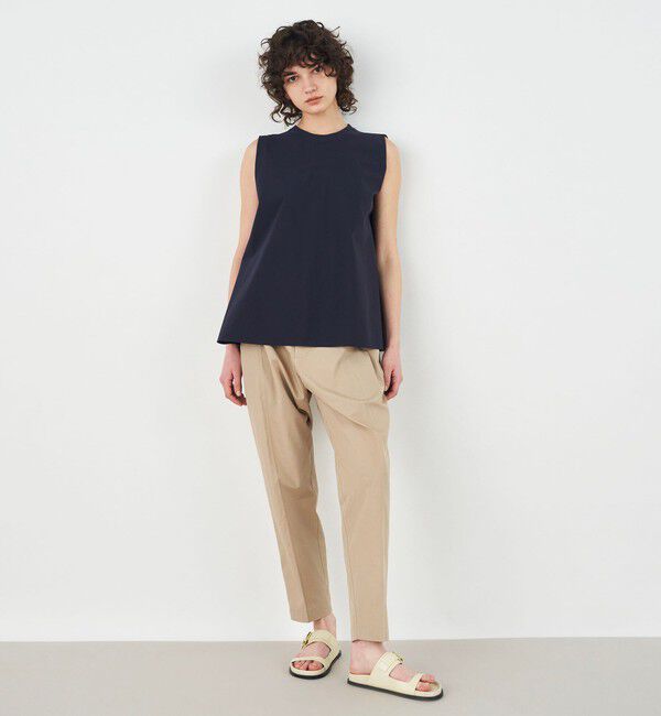 DES PRES「コットンストレッチポプリン ノースリーブブラウス」|シャツ・ブラウス|