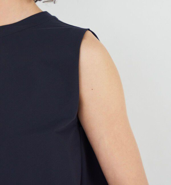 DES PRES「コットンストレッチポプリン ノースリーブブラウス」|シャツ・ブラウス|