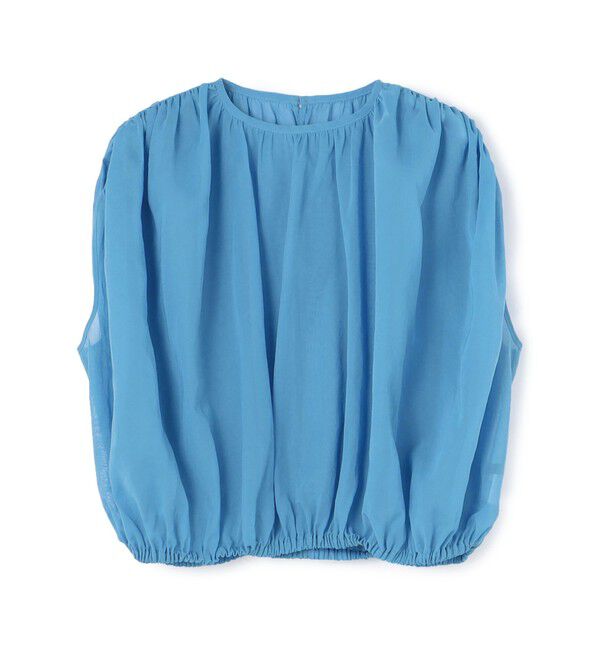 TOMORROWLAND collection「ルコットンオーガンジー バブルギャザーブラウス」|シャツ・ブラウス|65 ブルー