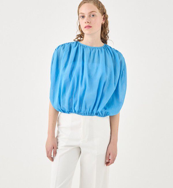 TOMORROWLAND collection「ルコットンオーガンジー バブルギャザーブラウス」|シャツ・ブラウス|