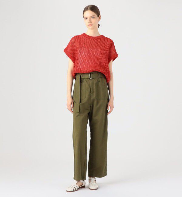 MACPHEE「コットンメッシュ クルーネックプルオーバー」|ニット・セーター|