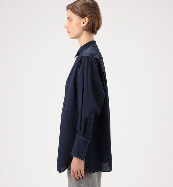 MACPHEE「コットンサティーン チュニックシャツ」|シャツ・ブラウス|