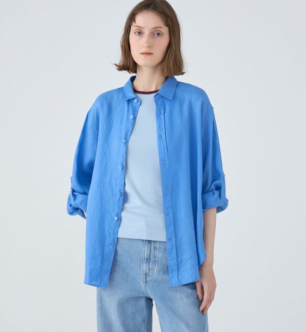 MACPHEE「リネンシャーティング レギュラーカラーシャツ」|シャツ・ブラウス|