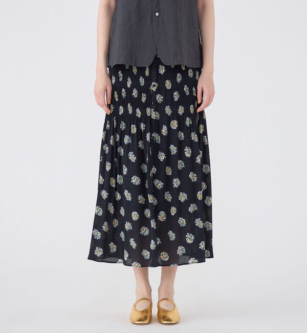 SOULEIADO「ポリエステルプリント プリーツマキシスカート」|スカート|