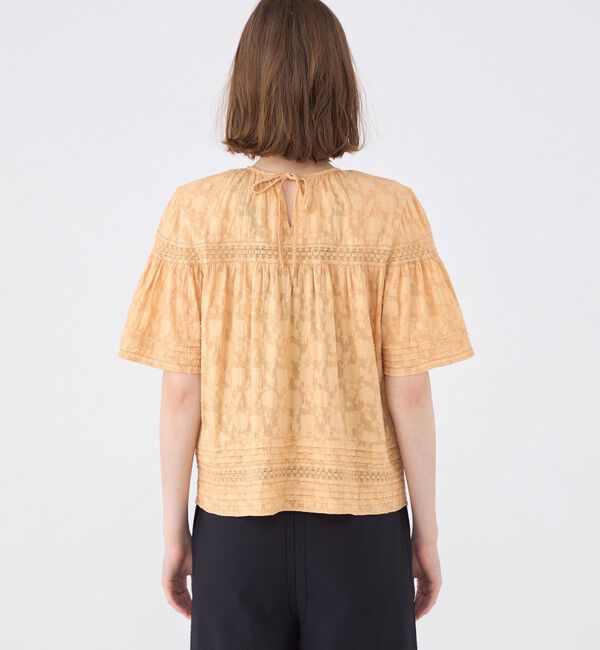 SOULEIADO「コットンカットジャカード Tブラウス」|シャツ・ブラウス|