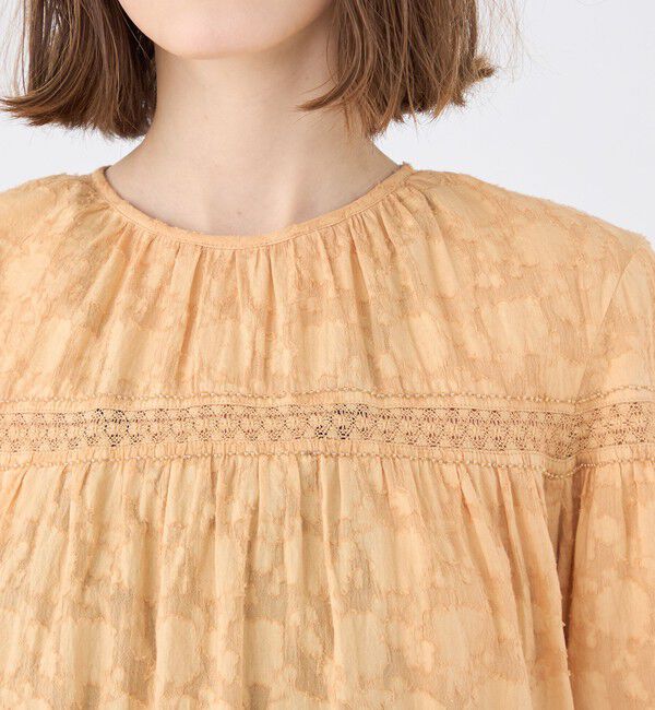 SOULEIADO「コットンカットジャカード Tブラウス」|シャツ・ブラウス|