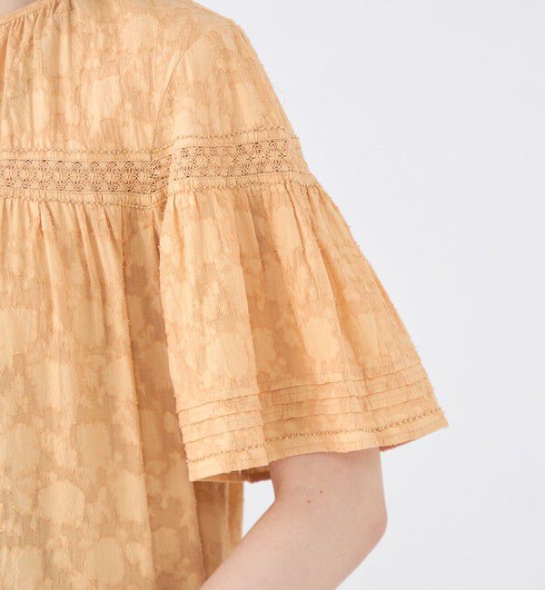 SOULEIADO「コットンカットジャカード Tブラウス」|シャツ・ブラウス|