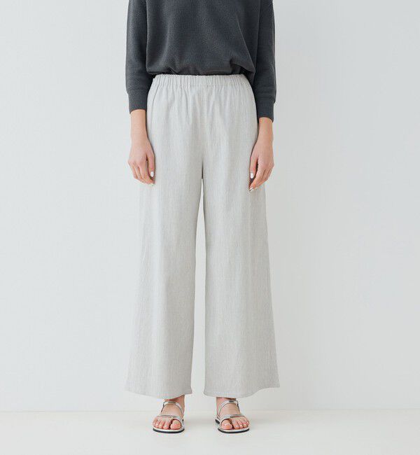 GALERIE VIE「コットンリネン ビスコース ストレッチ イージーワイドパンツ」|その他|