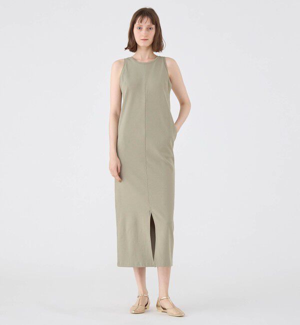 MACPHEE「ポリエステルサーマル アメリカンスリーブワンピース」|ワンピース|