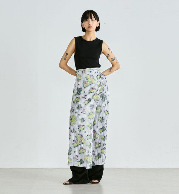 Edition「フラワープリント ラップスカート」|スカート|