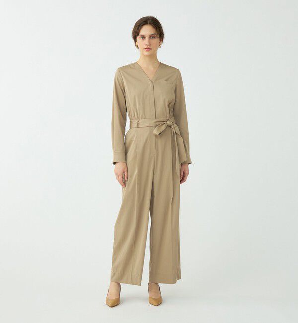 Ballsey「ドレーピーツイル Vネックオールインワン」|オールインワン|