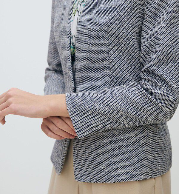 TOMORROWLAND collection「フラットテープ キザミカラージャケット」|ノーカラージャケット|