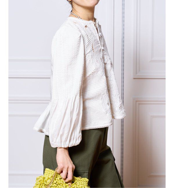 IENA LA BOUCLE「《追加》IENA LA BOUCLE ピンタック刺繍ブラウス2」|シャツ・ブラウス|