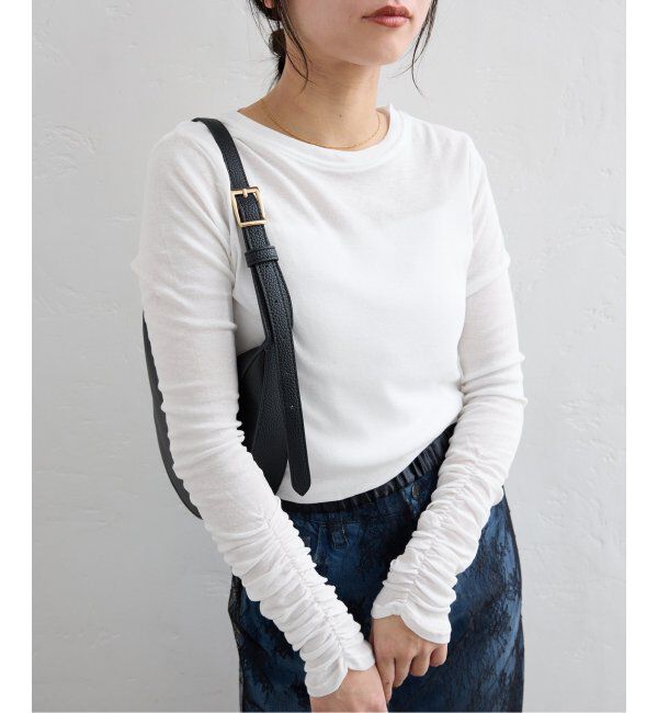 SLOBE IENA「《追加》フライスガーゼシャーリングロンTEE」|Tシャツ・カットソー|ホワイト