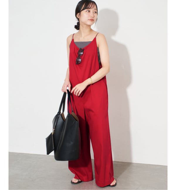 SLOBE IENA「《接触冷感》Albini キャミサロペット」|オールインワン|レッド