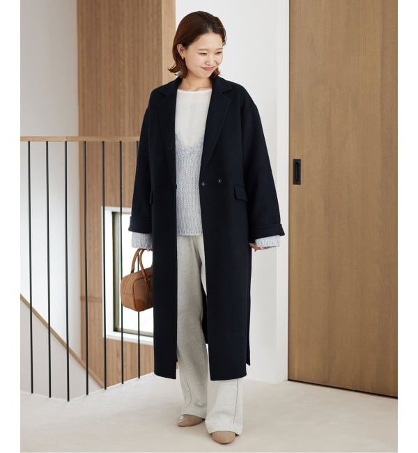 追加》souple woolダブルフェイスチェスターコート（SLOBE IENA