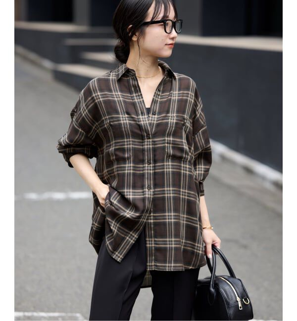 新品未使用　SLOBE　IENA　ビエラチェックルーズシャツ SLOBE IENA｜《WEB・一部店舗限定/追加2》ビエラチェックルーズシャツ