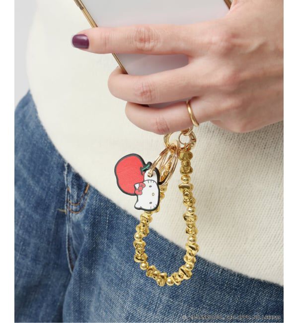 Spick and Span「《追加予約》HELLO KITTY S&S HASHIBAMI リボンビーズハンドストラップ」|その他|ゴールド