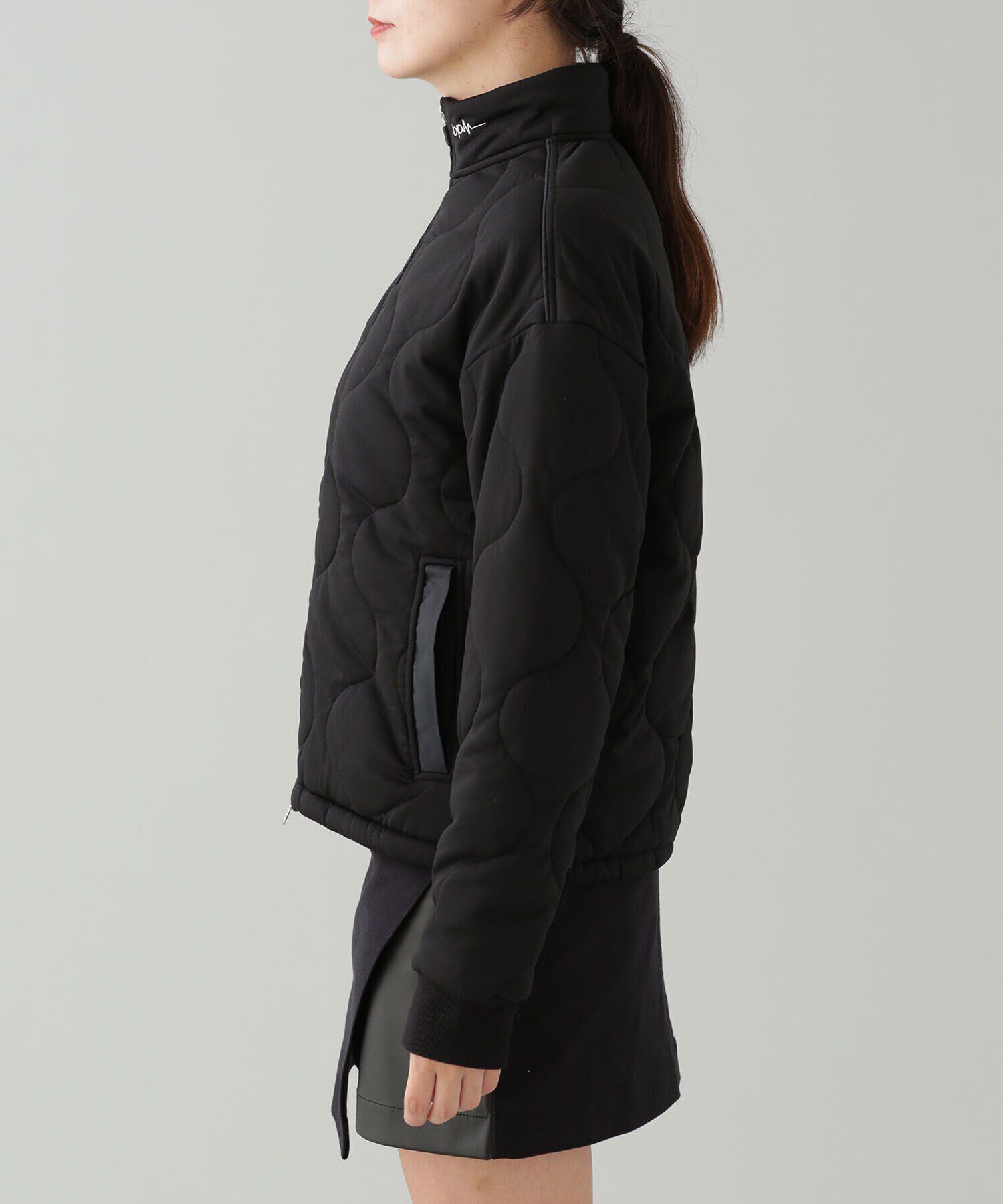 nano･universe「ZIP UP スタンドキルトブルゾン/オーバーサイズ」|ブルゾン・スタジャン|