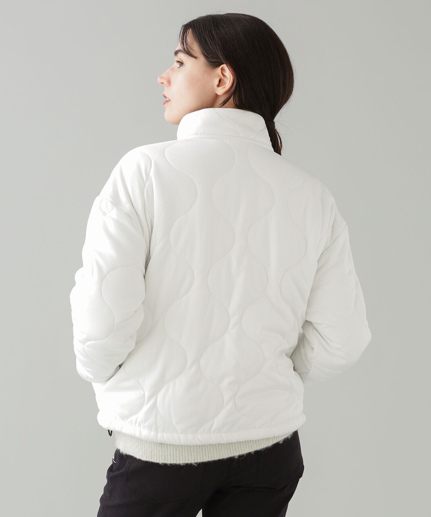 nano･universe「ZIP UP スタンドキルトブルゾン/オーバーサイズ」|ブルゾン・スタジャン|