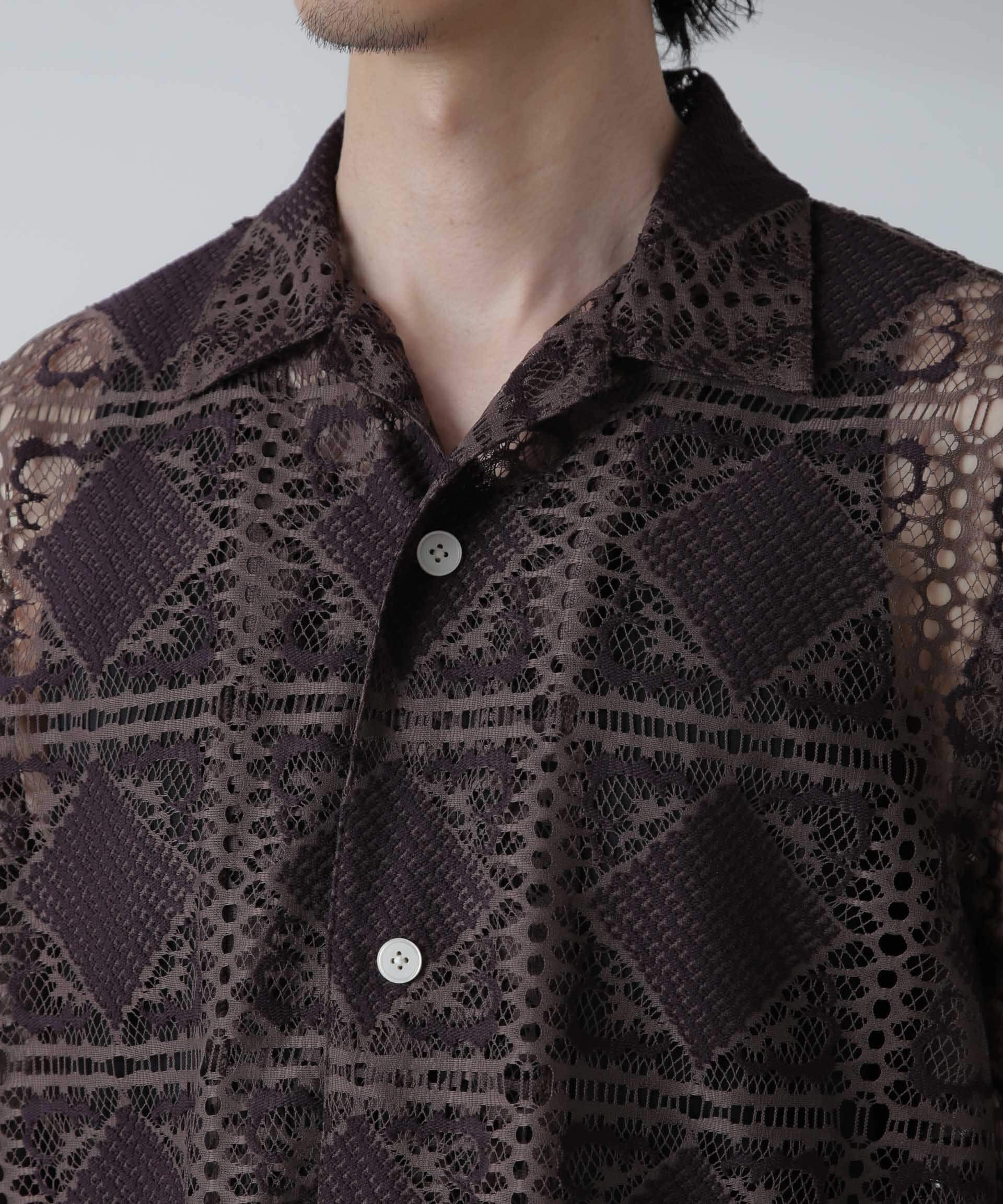 nano･universe「カットブローシェレースオープンカラーシャツ」|シャツ・ブラウス|