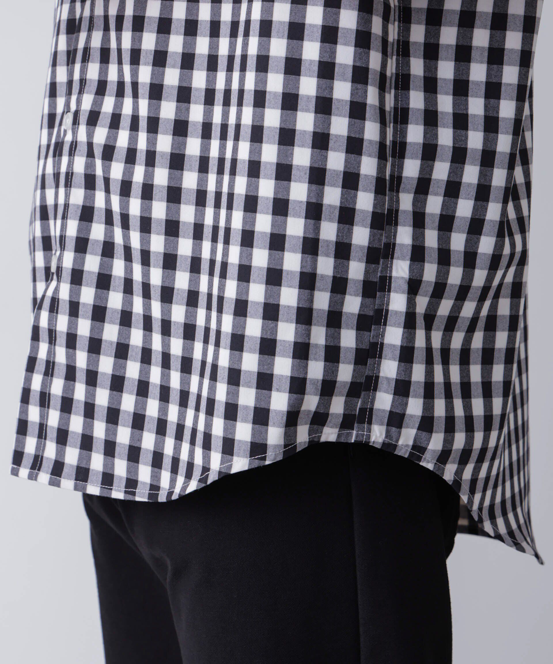 nano･universe「リラックスギンガムシャツ 半袖」|シャツ・ブラウス|