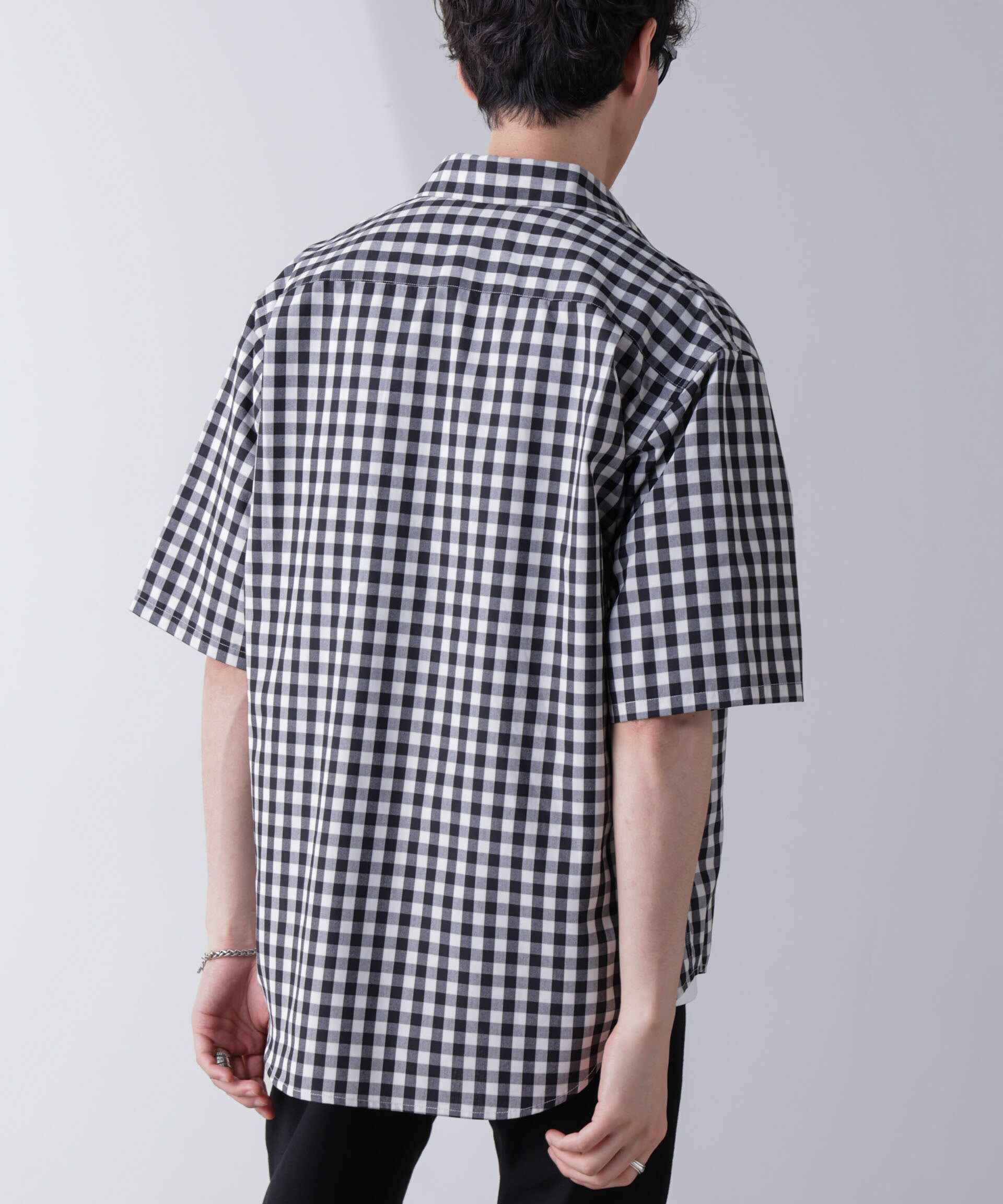 nano･universe「リラックスギンガムシャツ 半袖」|シャツ・ブラウス|