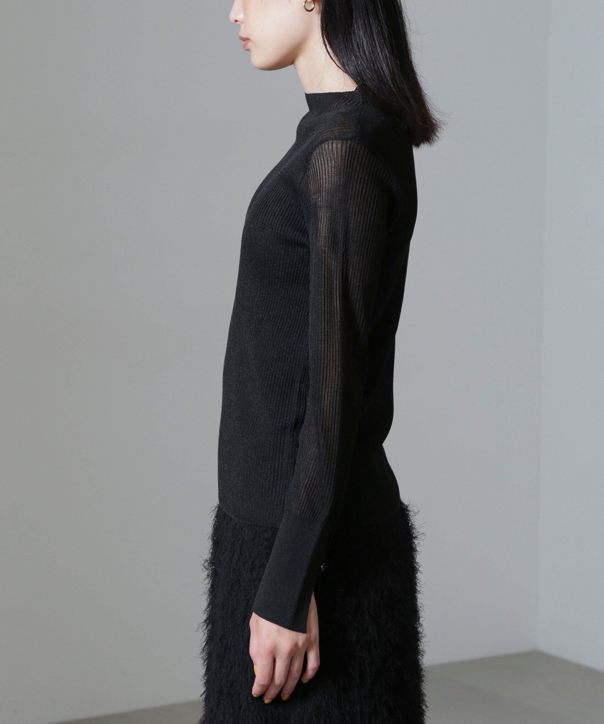 nano･universe「シアーブライトリブニットプルオーバー」|ニット・セーター|