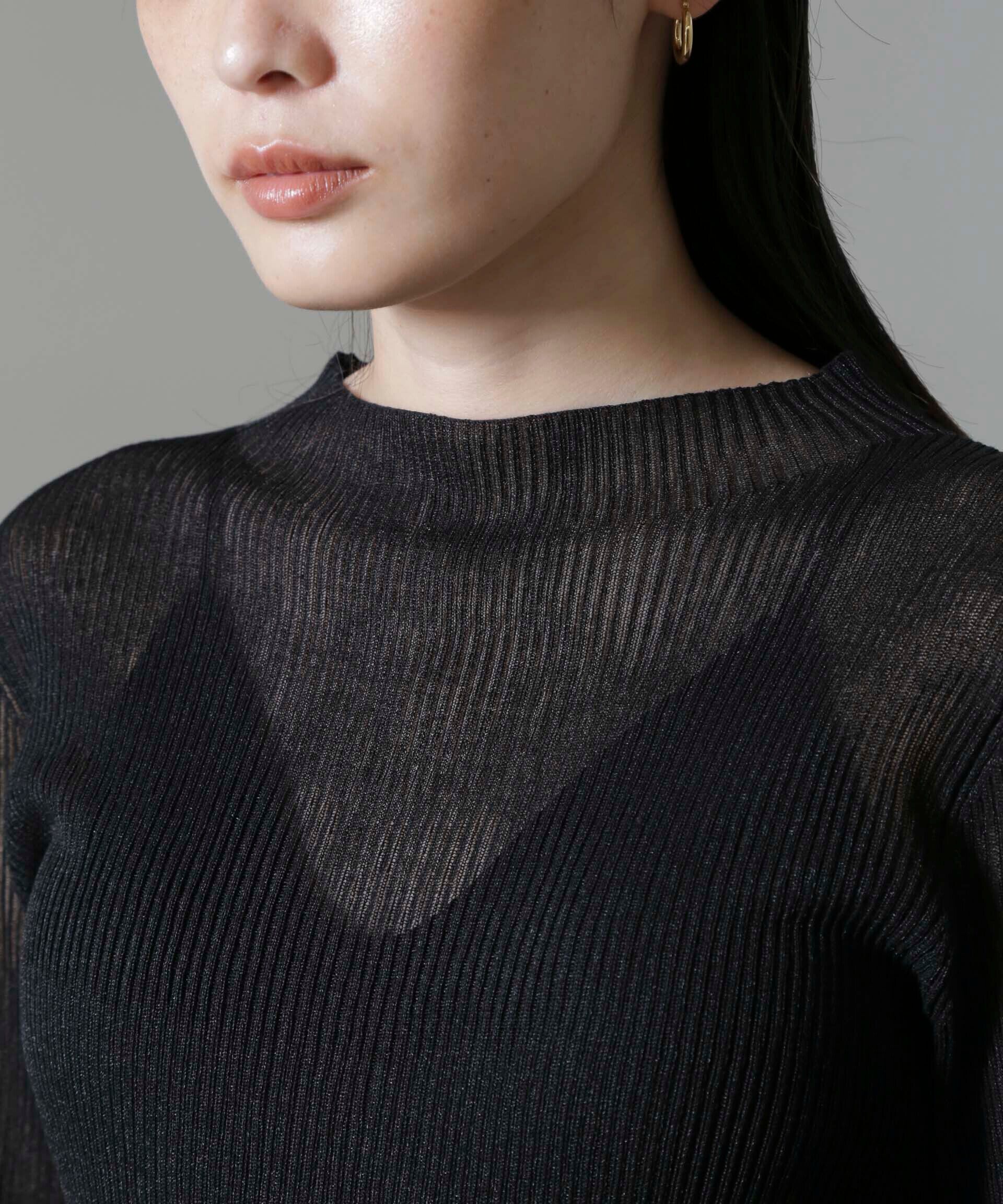 nano･universe「シアーブライトリブニットプルオーバー」|ニット・セーター|