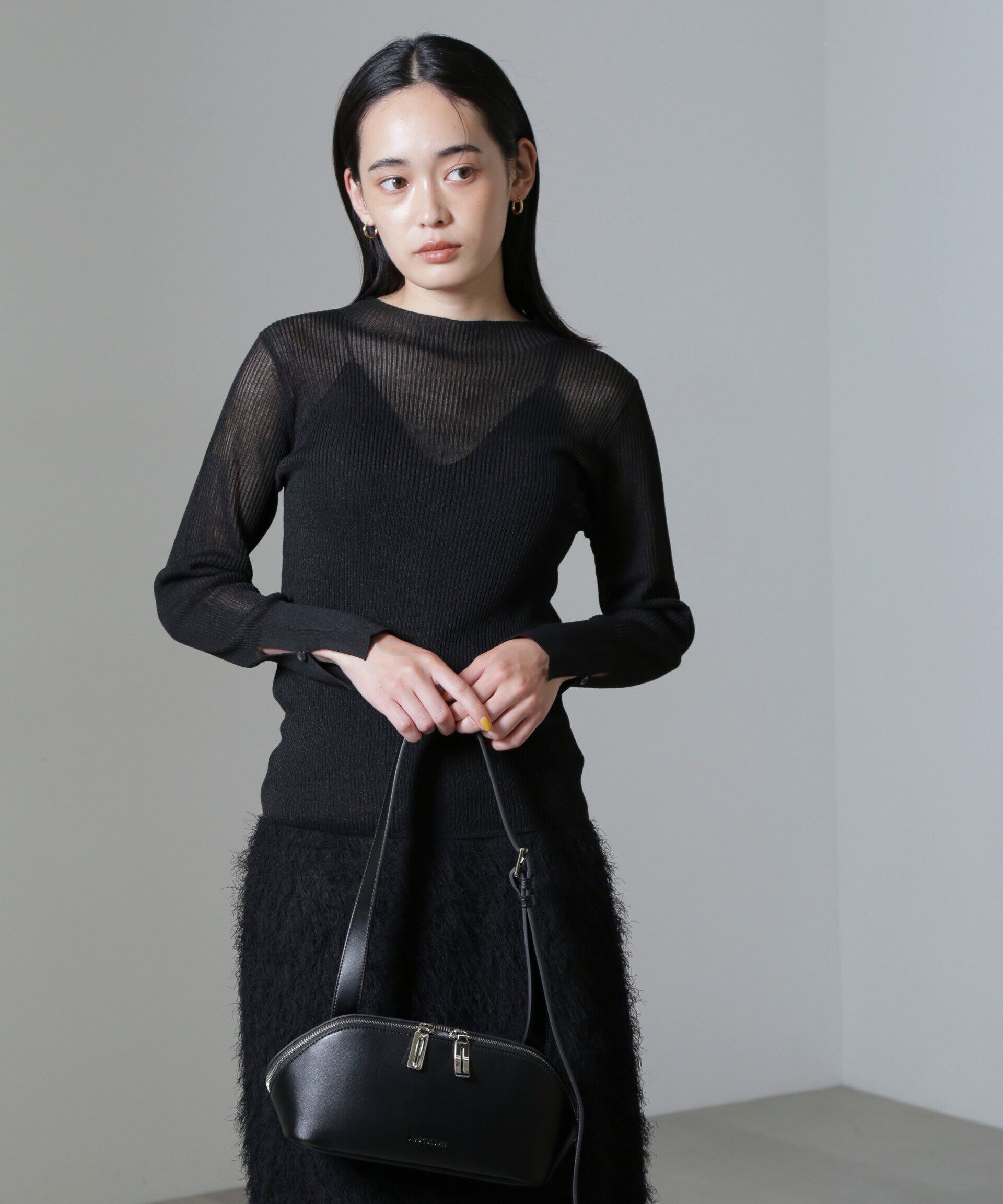 nano･universe「シアーブライトリブニットプルオーバー」|ニット・セーター|