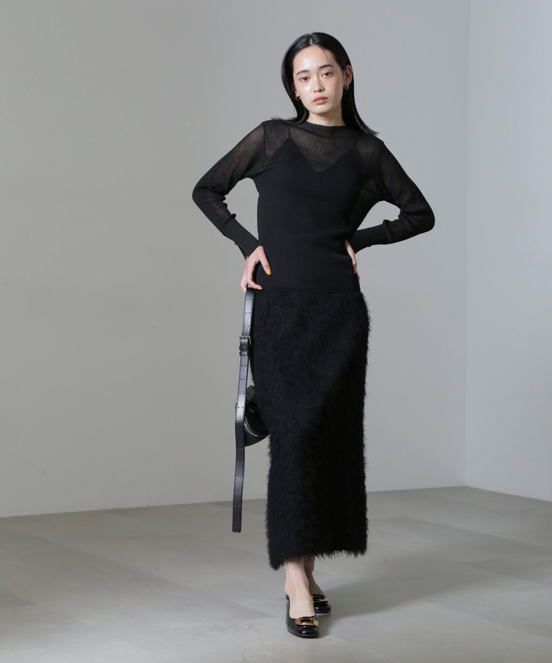 nano･universe「シアーブライトリブニットプルオーバー」|ニット・セーター|