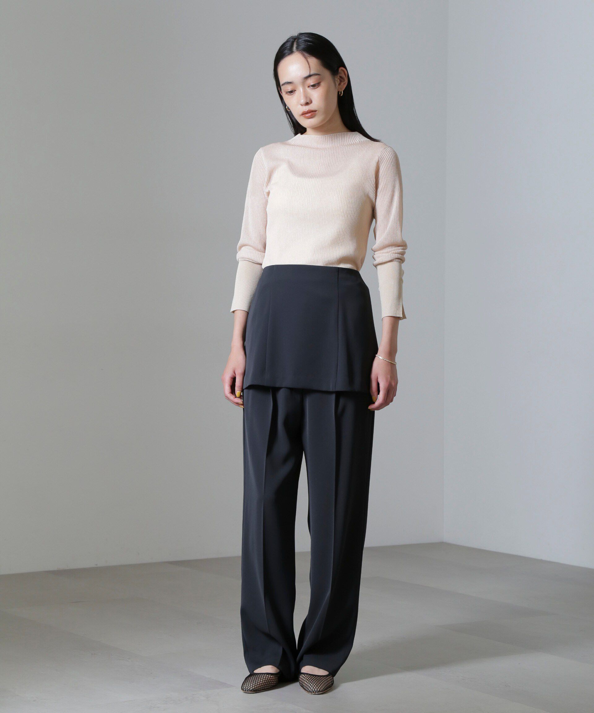 nano･universe「シアーブライトリブニットプルオーバー」|ニット・セーター|