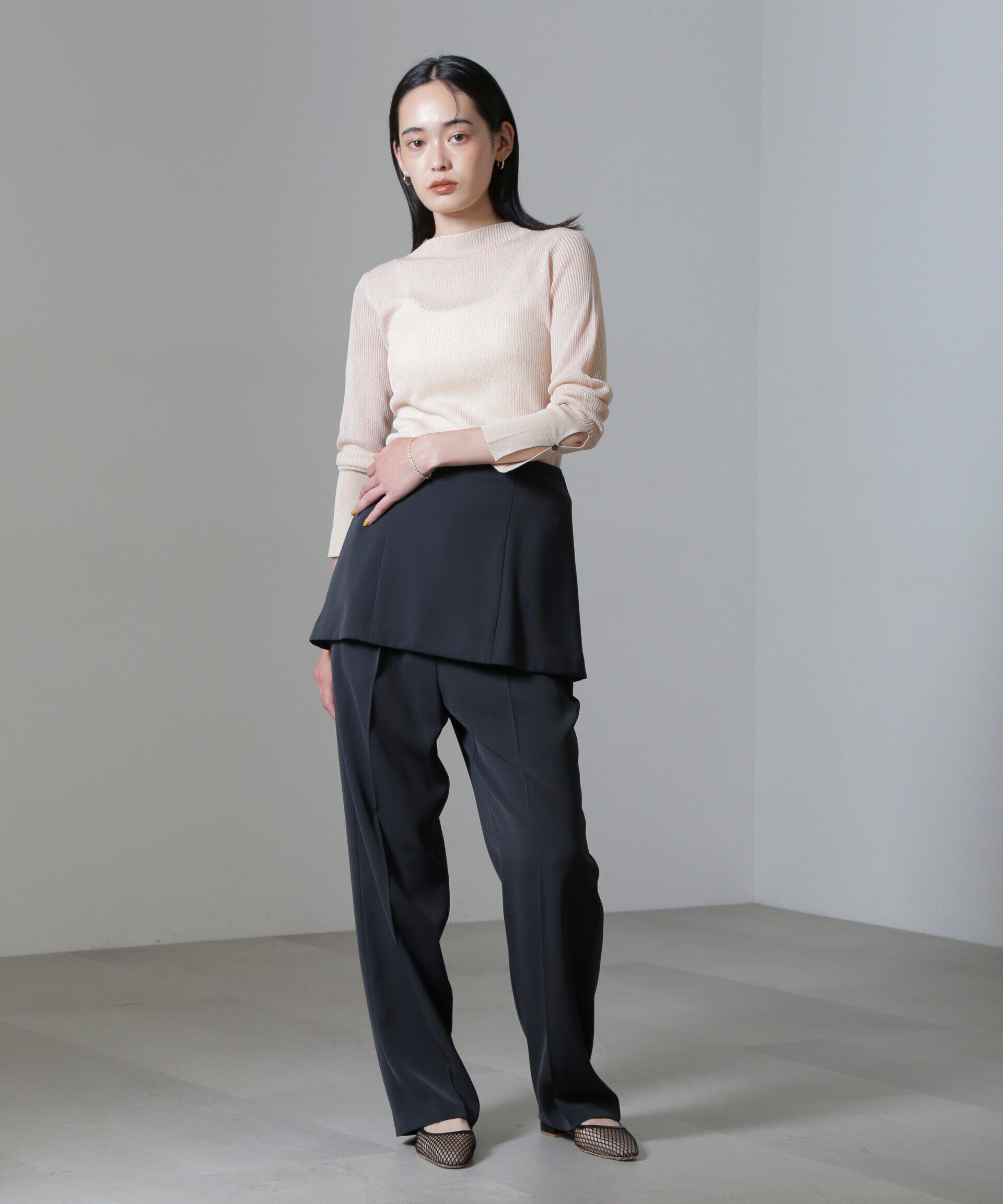 nano･universe「シアーブライトリブニットプルオーバー」|ニット・セーター|