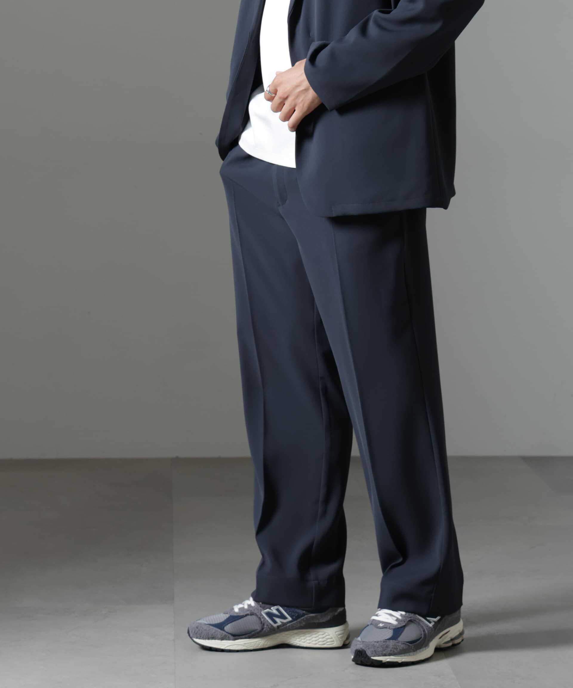 nano･universe「ドレープ ストレートスラックス(セットアップ可)」|チノ|