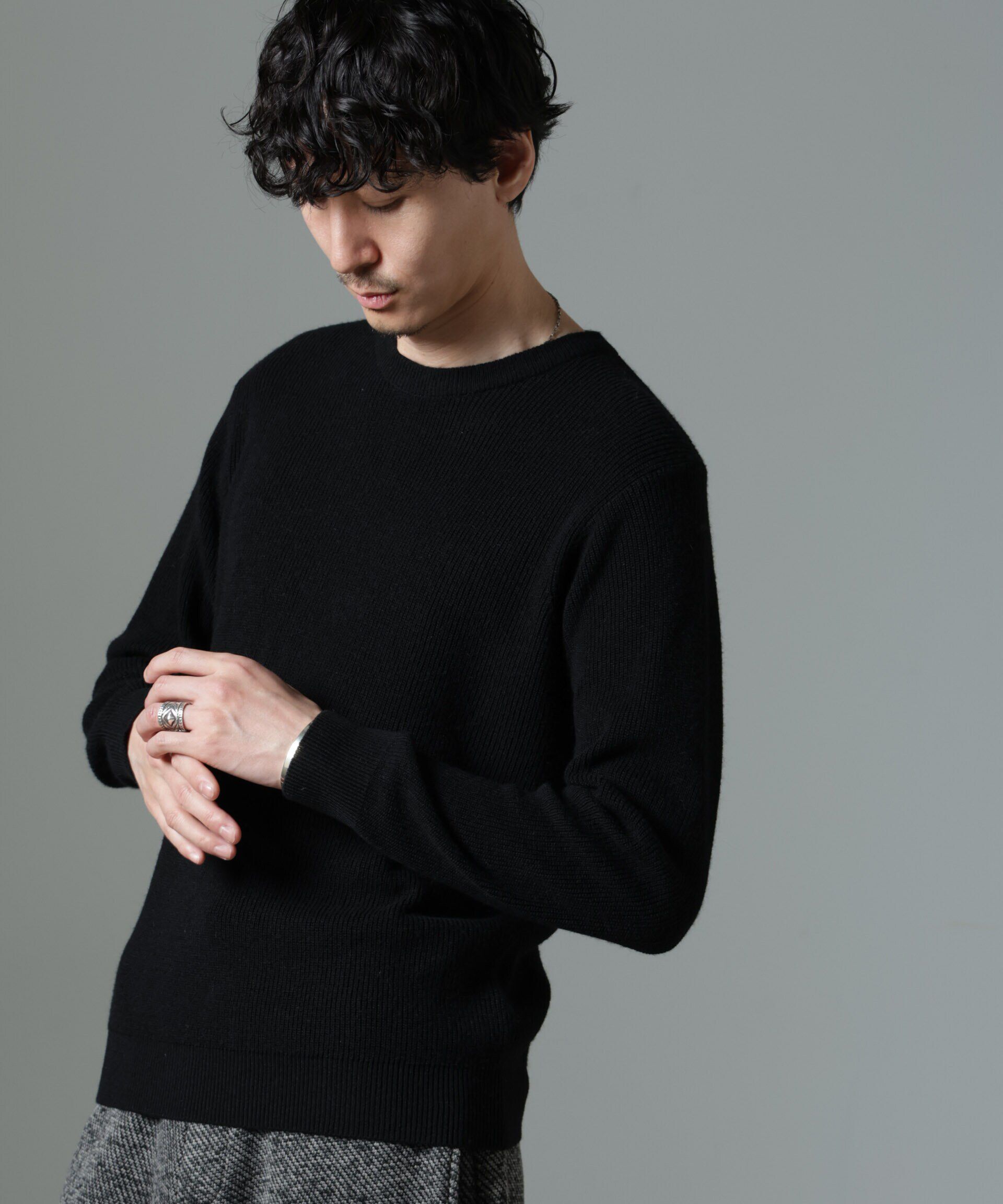 nano･universe「アンゴラミックス畔ニット」|ニット・セーター|ブラック