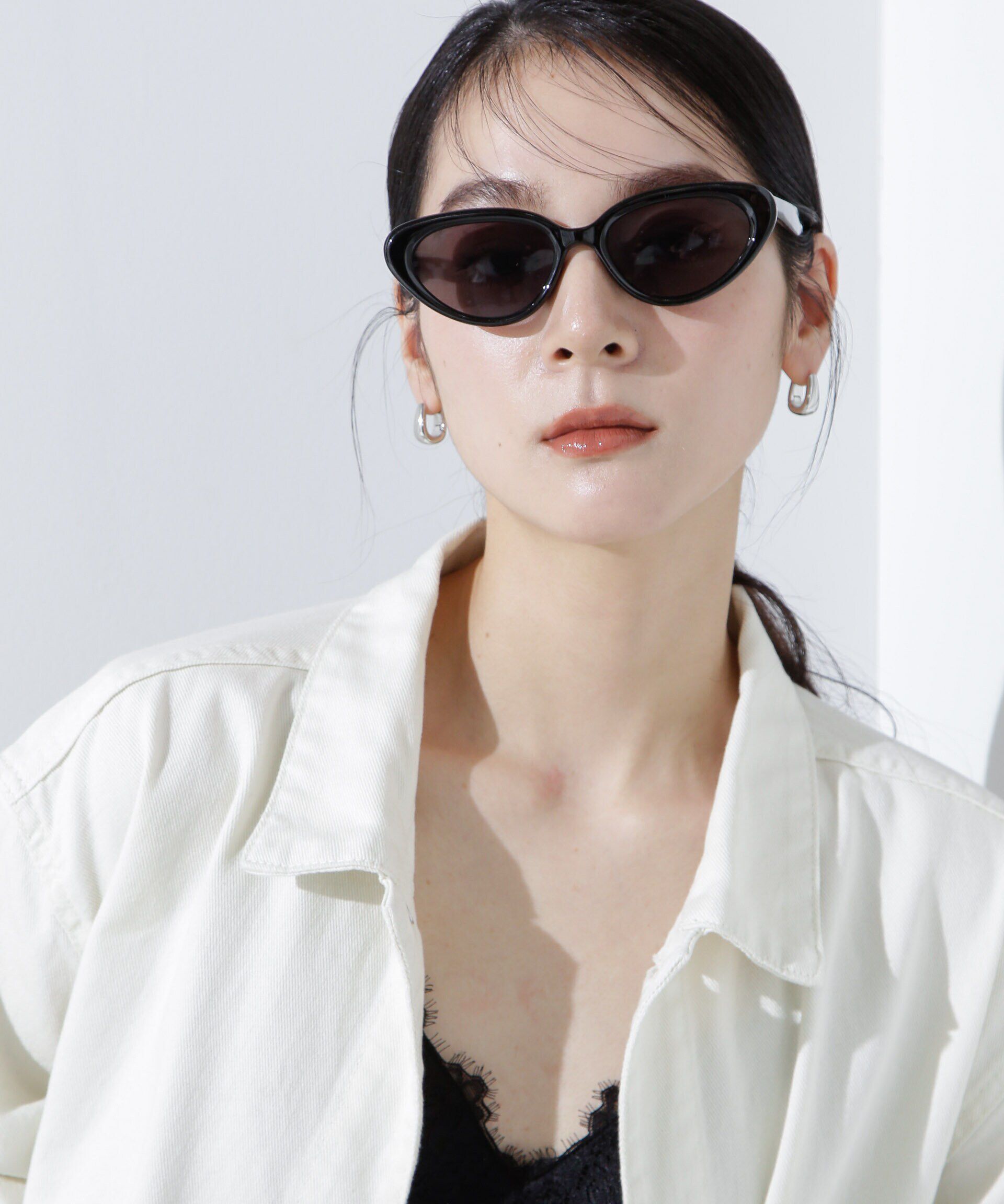 nano･universe「noeyedia/キャットアイ ファッショングラス」|メガネ|ブラック