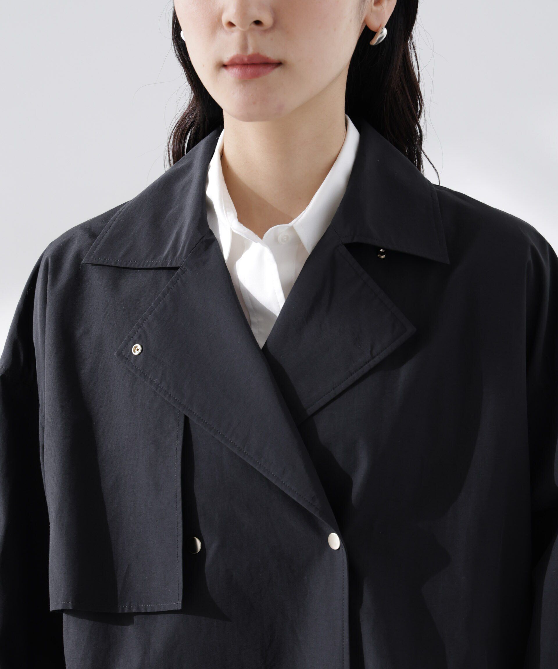 nano･universe「ミドル丈ワイドラフトレンチ」|その他|