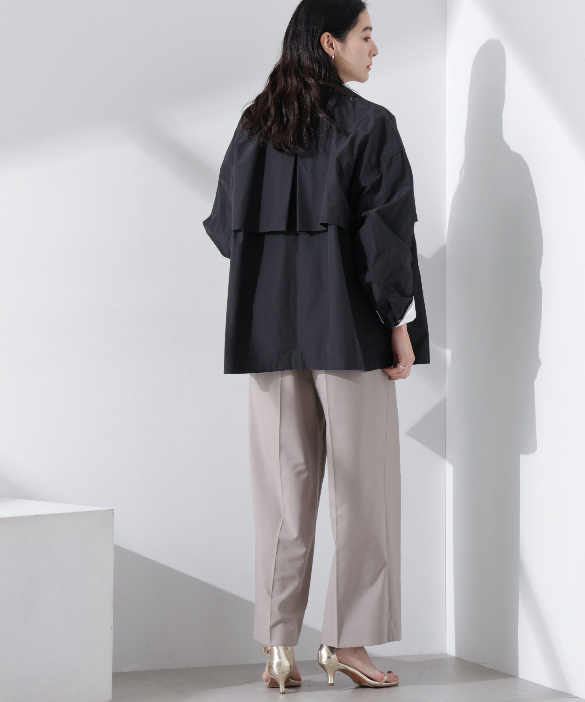 nano･universe「ミドル丈ワイドラフトレンチ」|その他|